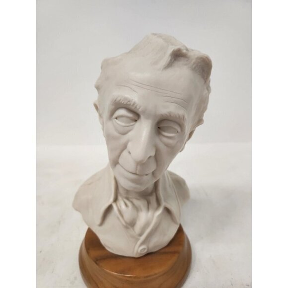 Vintage Porcelain Norman Rockwell Bust Sculpture by Edward J. Rohn Unpainted - Picture 3 of 8